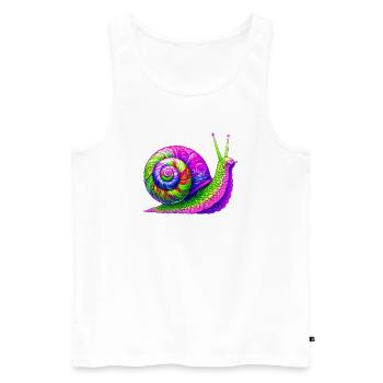 Escargot - Débardeur bio Premium Homme - blanc - Devant - Michal (187cm)