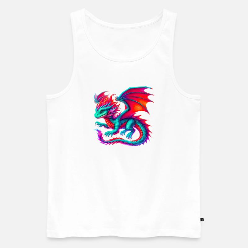 Drache - Männer Premium Bio Tank Top - Weiß