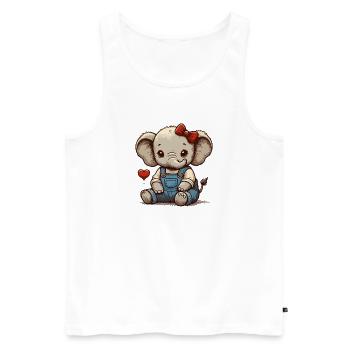 Bébé éléphant en salopette vintage - Débardeur bio Premium Homme - blanc - Devant - Michal (187cm)