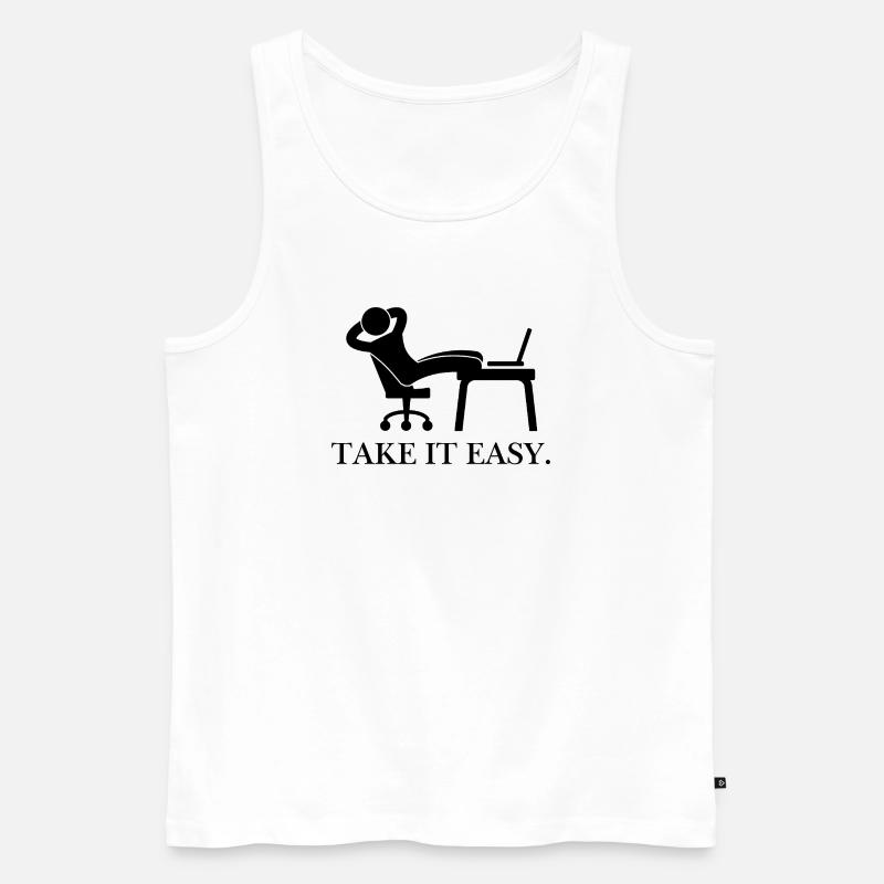 Take it easy. - Männer Premium Bio Tank Top - Weiß