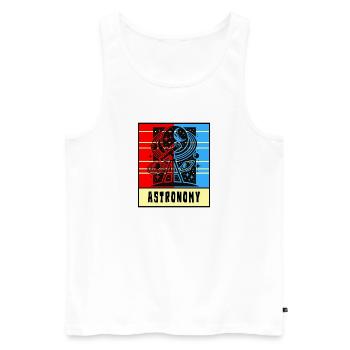 Kosmisches Universum Retro Style - Männer Premium Bio Tank Top - Weiß - Vorne - Michal (187cm)