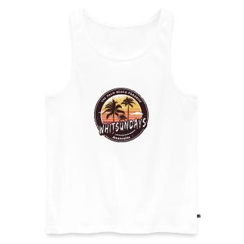 Whitsundays Australien Palmen Design - Männer Premium Bio Tank Top - Weiß - Vorne - Michal (187cm)