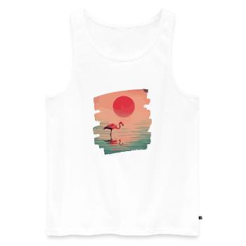 Flamingo - Men's Premium Organic Tank Top - white - Front - AI Model Male 178 light (178cm)
