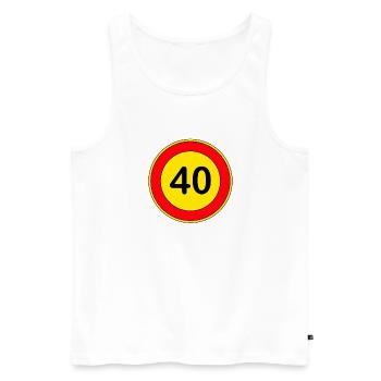 40.Geburtstag , 40 Jahre , Verkehrsschild Gelb - Männer Premium Bio Tank Top - Weiß - Vorne - Michal (187cm)