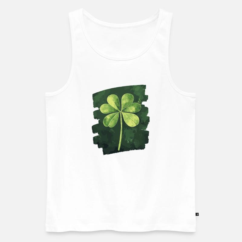 St. Patricks day Kleeblatt - Männer Premium Bio Tank Top - Weiß