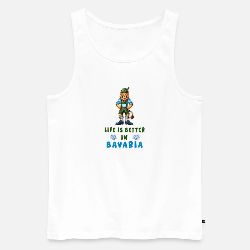 Bayerischer Löwe - Männer Premium Bio Tank Top - Weiß