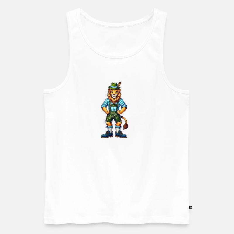 Bayerischer Löwe - Männer Premium Bio Tank Top - Weiß