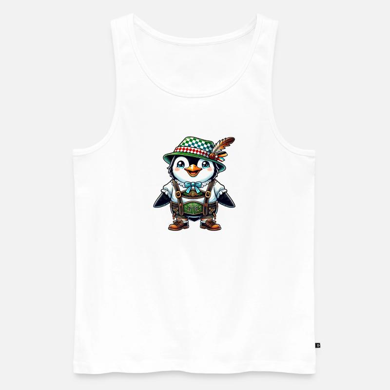 Bayerischer Pinguin - Männer Premium Bio Tank Top - Weiß
