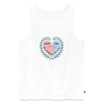 Maman, papa et bébé Coeur Design - Débardeur bio Premium Homme - blanc - Devant - Michal (187cm)