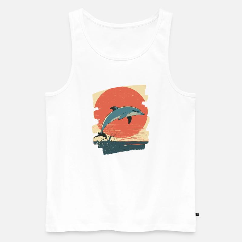Delfin - Männer Premium Bio Tank Top - Weiß