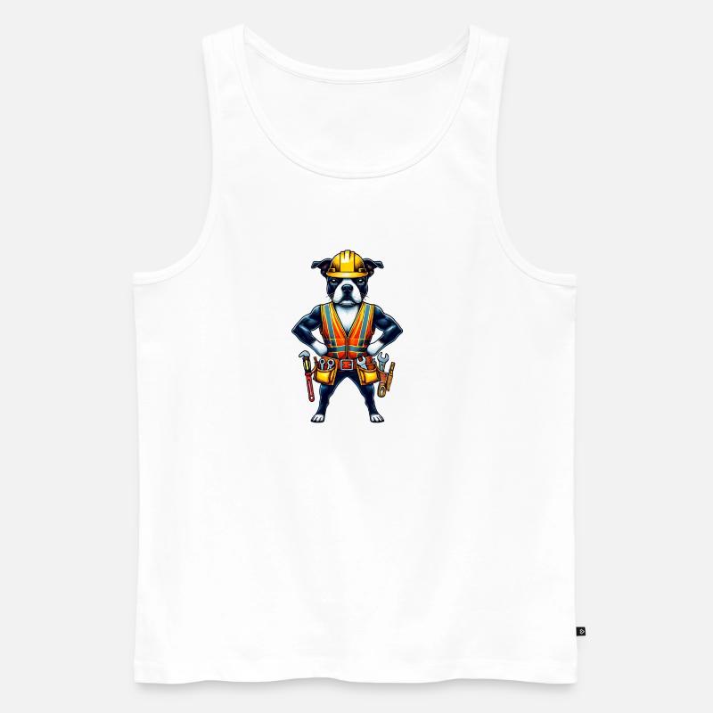 Bostie Bauarbeiter - Männer Premium Bio Tank Top - Weiß