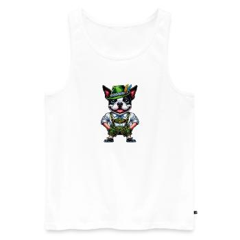 Bostie in Tracht - Männer Premium Bio Tank Top - Weiß - Vorne - AI Model Male 178 light (178cm)