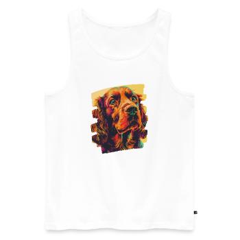 Cocker Spaniel - Männer Premium Bio Tank Top - Weiß - Vorne - AI Model Male 178 light (178cm)