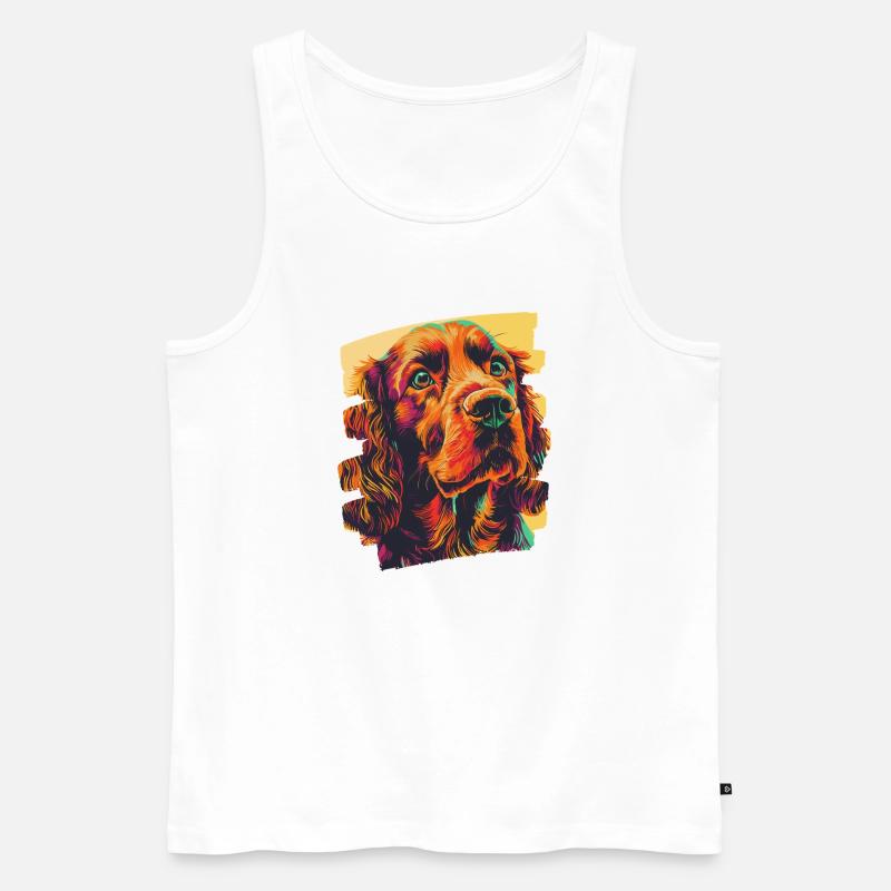 Cocker Spaniel - Männer Premium Bio Tank Top - Weiß