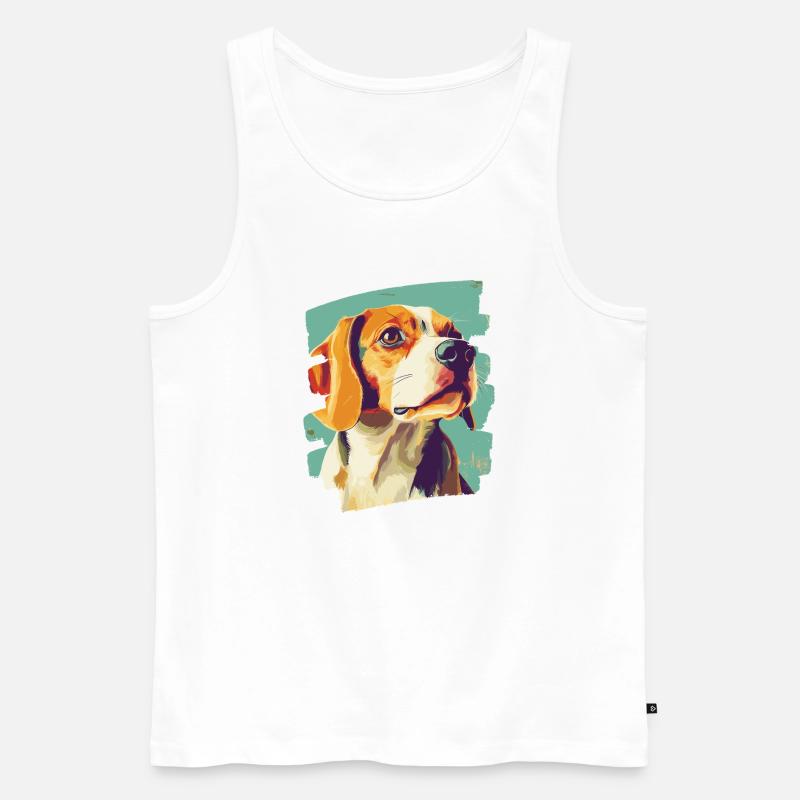 Beagle - Männer Premium Bio Tank Top - Weiß