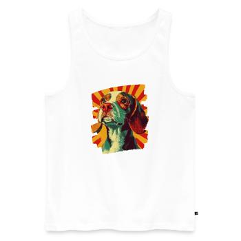 Beagle - Männer Premium Bio Tank Top - Weiß - Vorne - AI Model Male 178 light (178cm)