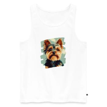 Yorkshire Terrier - Männer Premium Bio Tank Top - Weiß - Vorne - AI Model Male 178 light (178cm)