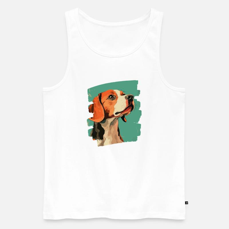 Beagle - Männer Premium Bio Tank Top - Weiß