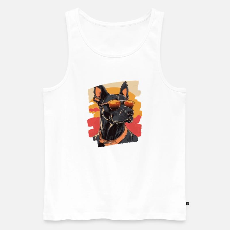 Dobermann - Männer Premium Bio Tank Top - Weiß
