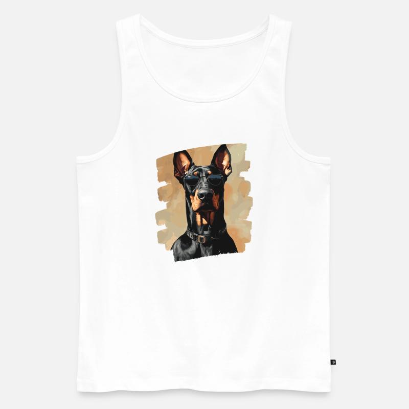 Dobermann - Männer Premium Bio Tank Top - Weiß