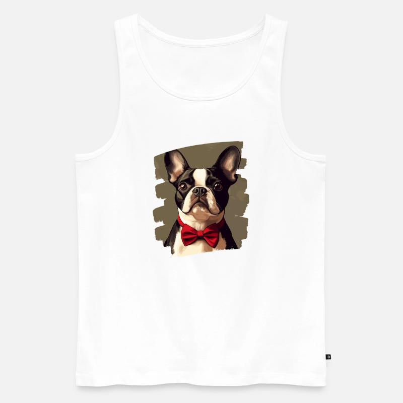 Boston Terrier - Männer Premium Bio Tank Top - Weiß