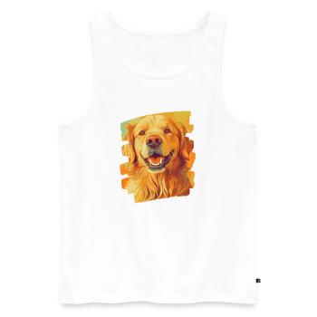 Golden retriever - Débardeur bio Premium Homme - blanc - Devant - Michal (187cm)