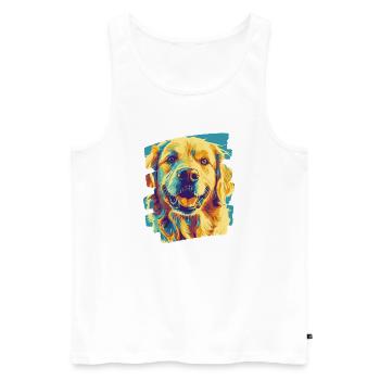 Golden retriever - Débardeur bio Premium Homme - blanc - Devant - Michal (187cm)