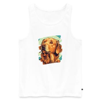 Golden retriever - Débardeur bio Premium Homme - blanc - Devant - Michal (187cm)