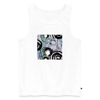 Formes dessinées à la main - Débardeur bio Premium Homme - blanc - Devant - AI Model Male 178 light (178cm)