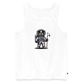 Bostie Astronaut - Männer Premium Bio Tank Top - Weiß - Vorne - AI Model Male 178 light (178cm)