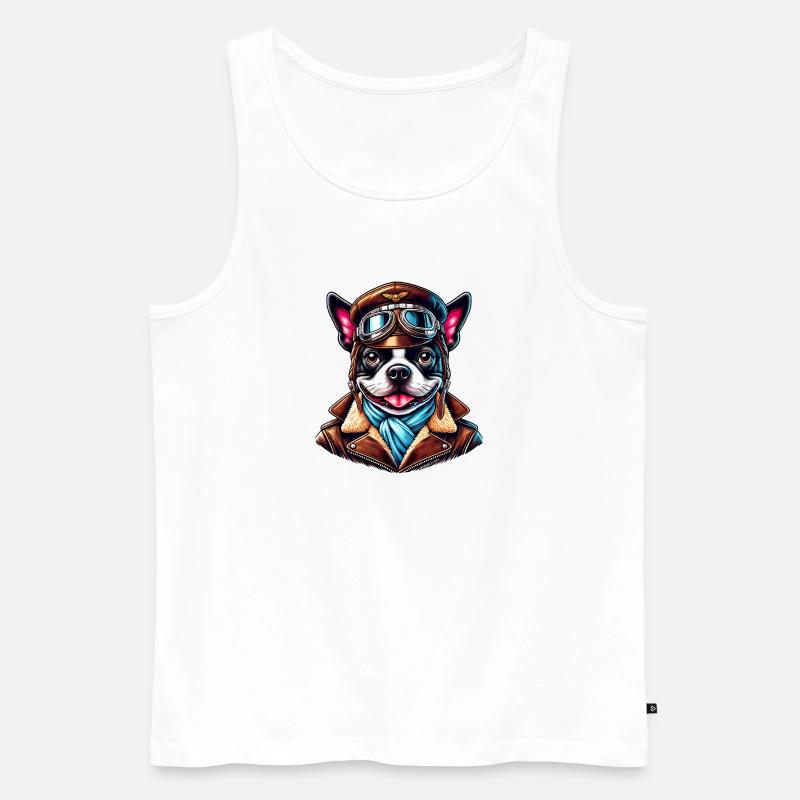Bostie Pilot Design - Männer Premium Bio Tank Top - Weiß