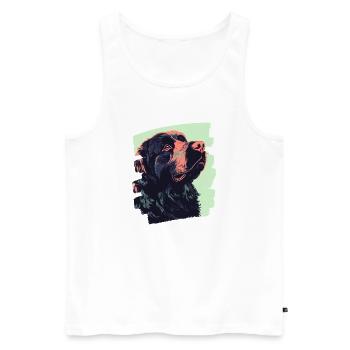 Neufundländer - Männer Premium Bio Tank Top - Weiß - Vorne - Michal (187cm)