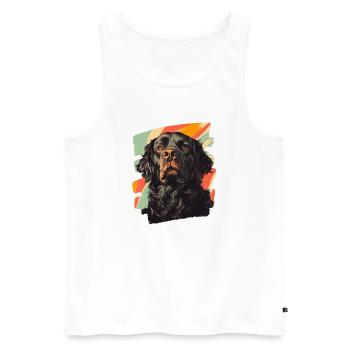 Neufundländer - Männer Premium Bio Tank Top - Weiß - Vorne - Michal (187cm)
