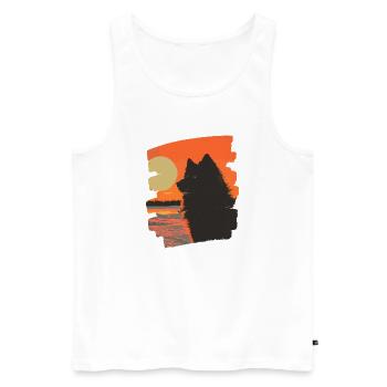 Finnischer Lapphund - Männer Premium Bio Tank Top - Weiß - Vorne - AI Model Male 178 light (178cm)