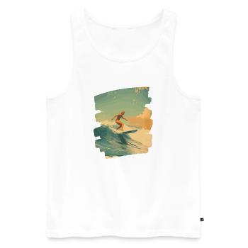Surfer - Männer Premium Bio Tank Top - Weiß - Vorne - AI Model Male 178 light (178cm)