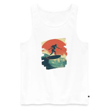 Surfer - Männer Premium Bio Tank Top - Weiß - Vorne - AI Model Male 178 light (178cm)