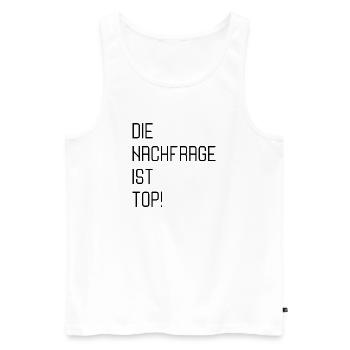 ANGEBOT NACHFRAGE - Männer Premium Bio Tank Top - Weiß - Vorne - AI Model Male 178 light (178cm)