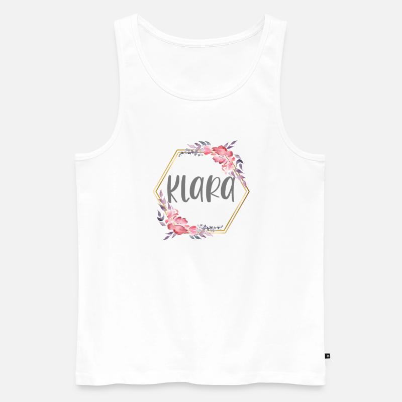 Klara Mädchen Name personalisiertes Geschenk - Männer Premium Bio Tank Top - Weiß