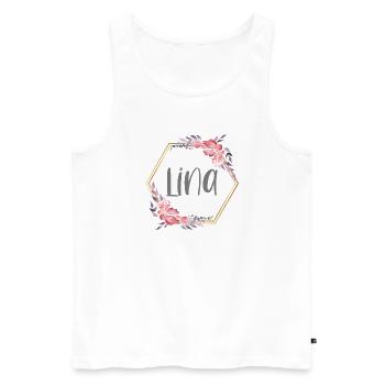 Lina Mädchen Name personalisiertes Geschenk - Männer Premium Bio Tank Top - Weiß - Vorne - Michal (187cm)