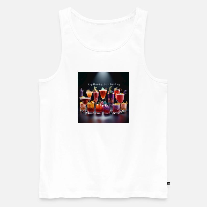 Cocktails mit Humorvollen Text - Männer Premium Bio Tank Top - Weiß