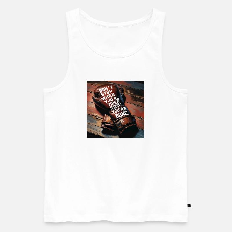 Kampfgeist auf Boxhandschuh - Männer Premium Bio Tank Top - Weiß