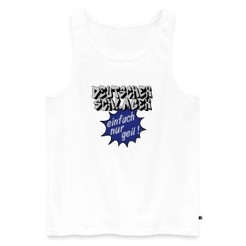 Schlager party, Schlager music, just awesome - Men's Premium Organic Tank Top - white - Front - AI Model Male 178 light (178cm)