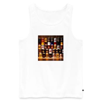 I Love Beer Bierkrüge Muster - Männer Premium Bio Tank Top - Weiß - Vorne - Michal (187cm)