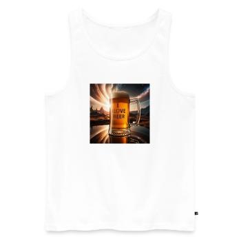 I Love Beer Glasmotiv - Männer Premium Bio Tank Top - Weiß - Vorne - AI Model Male 178 light (178cm)