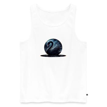 Galactic Grace: The Black Swan - Men's Premium Organic Tank Top - white - Front - AI Model Male 178 light (178cm)
