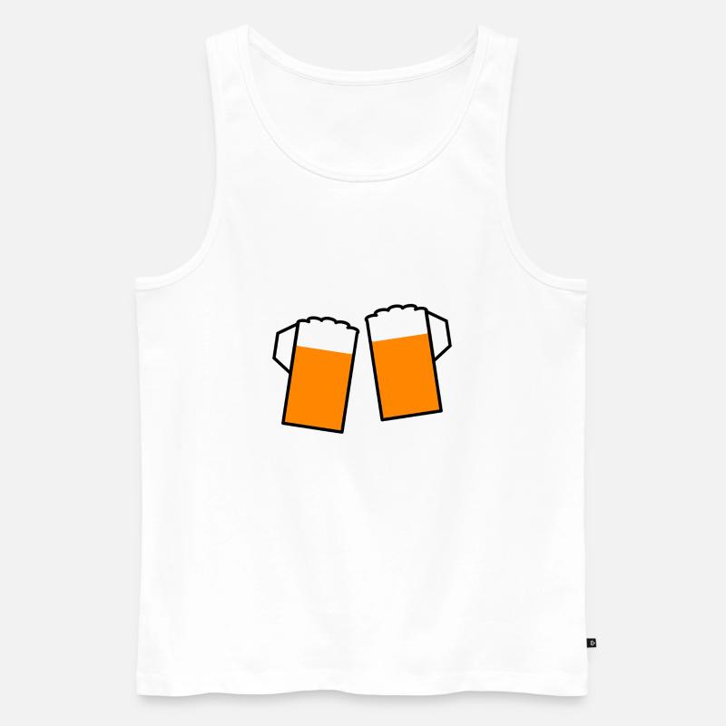 Biergläser Prost Bierglas - Männer Premium Bio Tank Top - Weiß