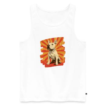 Bullterrier Kampfhund Hunderasse - Männer Premium Bio Tank Top - Weiß - Vorne - AI Model Male 178 light (178cm)