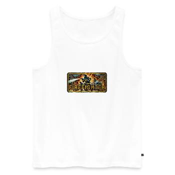 Fire Brigade Design - Men's Premium Organic Tank Top - white - Front - AI Model Male 178 light (178cm)