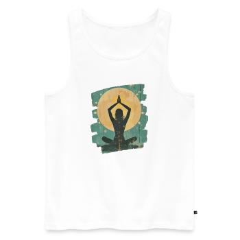 Yoga Namaste Meditation - Männer Premium Bio Tank Top - Weiß - Vorne - Michal (187cm)