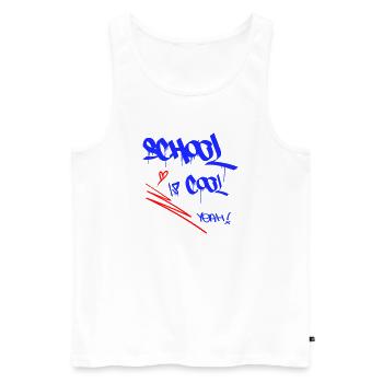 School is cool, Einschulung - Männer Premium Bio Tank Top - Weiß - Vorne - Michal (187cm)